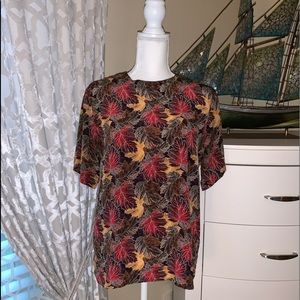 Stunt Vintage 100% silk short sleeves blouse